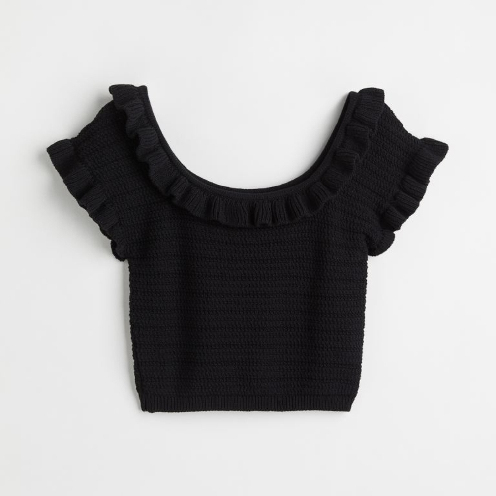  Ruffle-trimmed Crop Top